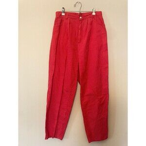 Vintage Stuffed Jeans Red/White Pinstripe Pants/Trousers - size L - RARE
